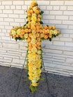 Sympathy Cross from Apples to Zinnias, the Gifted Florist in Dallas, Texas