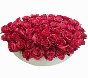 Bowl of Red Roses from Apples to Zinnias, the Gifted Florist in Dallas, Texas